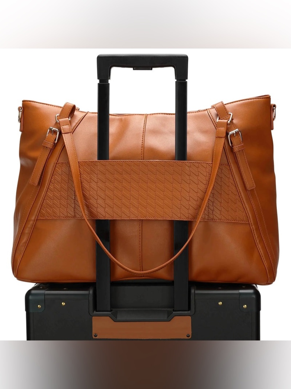 Elle Leisure Luxe 33L Vegan Leather Weekender Tote Bag - Picture 9 of 16